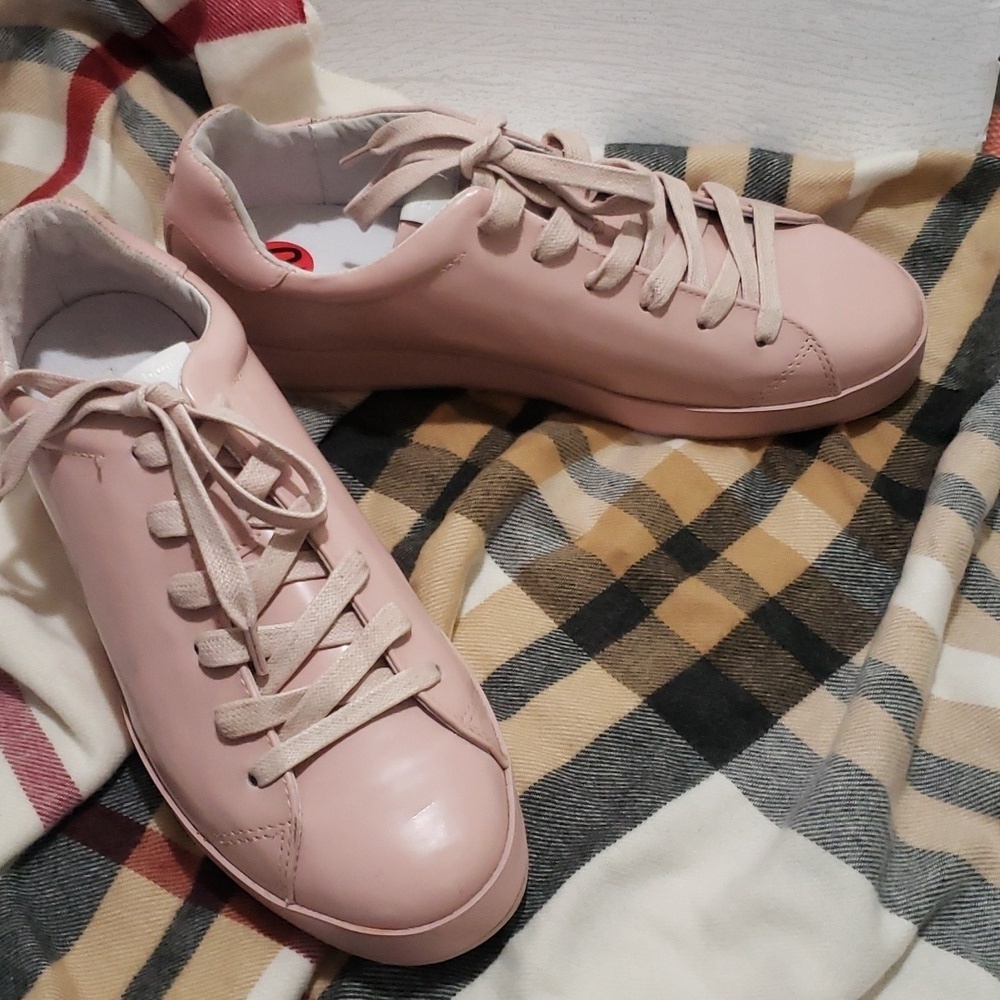 Rag and Bone dusty rose laces flat women's loafers sneakers size 10
